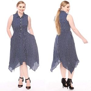 Striped midi shirt dress size 12